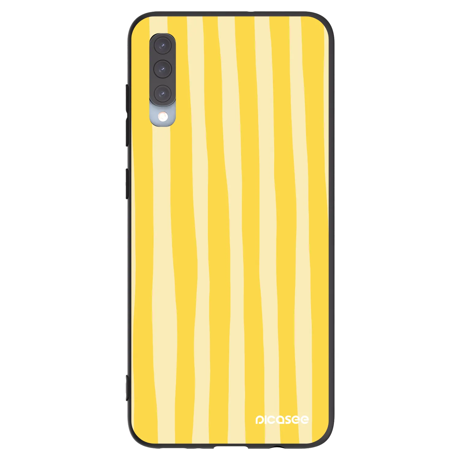 Picasee fekete szilikon tok az alábbi mobiltelefonokra Samsung Galaxy A70 A705F - Lines lemon