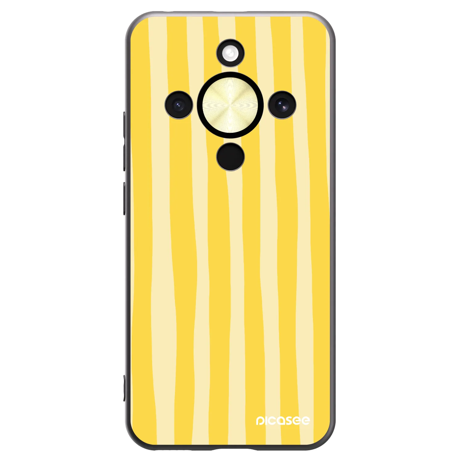 Picasee fekete szilikon tok az alábbi mobiltelefonokra Honor Magic8 Lite 5G - Lines lemon