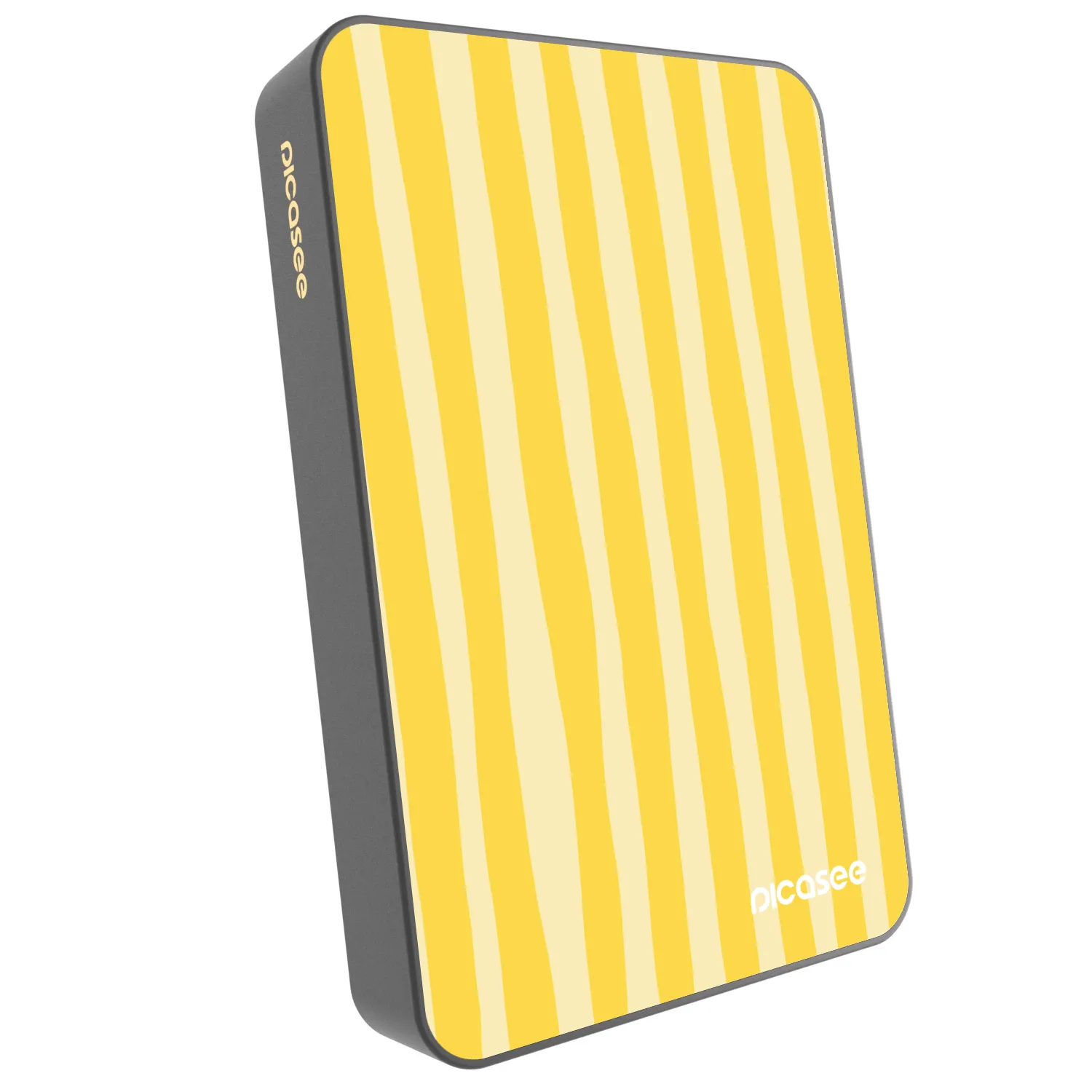 Picasee Powerbank MagSafe 10 000 mAh Szürke - Lines lemon