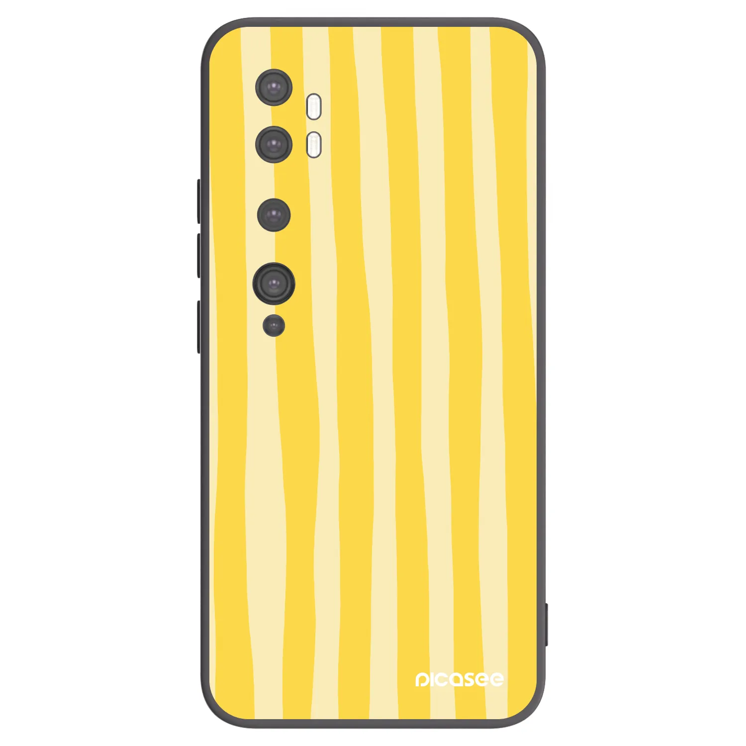 Picasee fekete szilikon tok az alábbi mobiltelefonokra Xiaomi Mi Note 10 (Pro) - Lines lemon