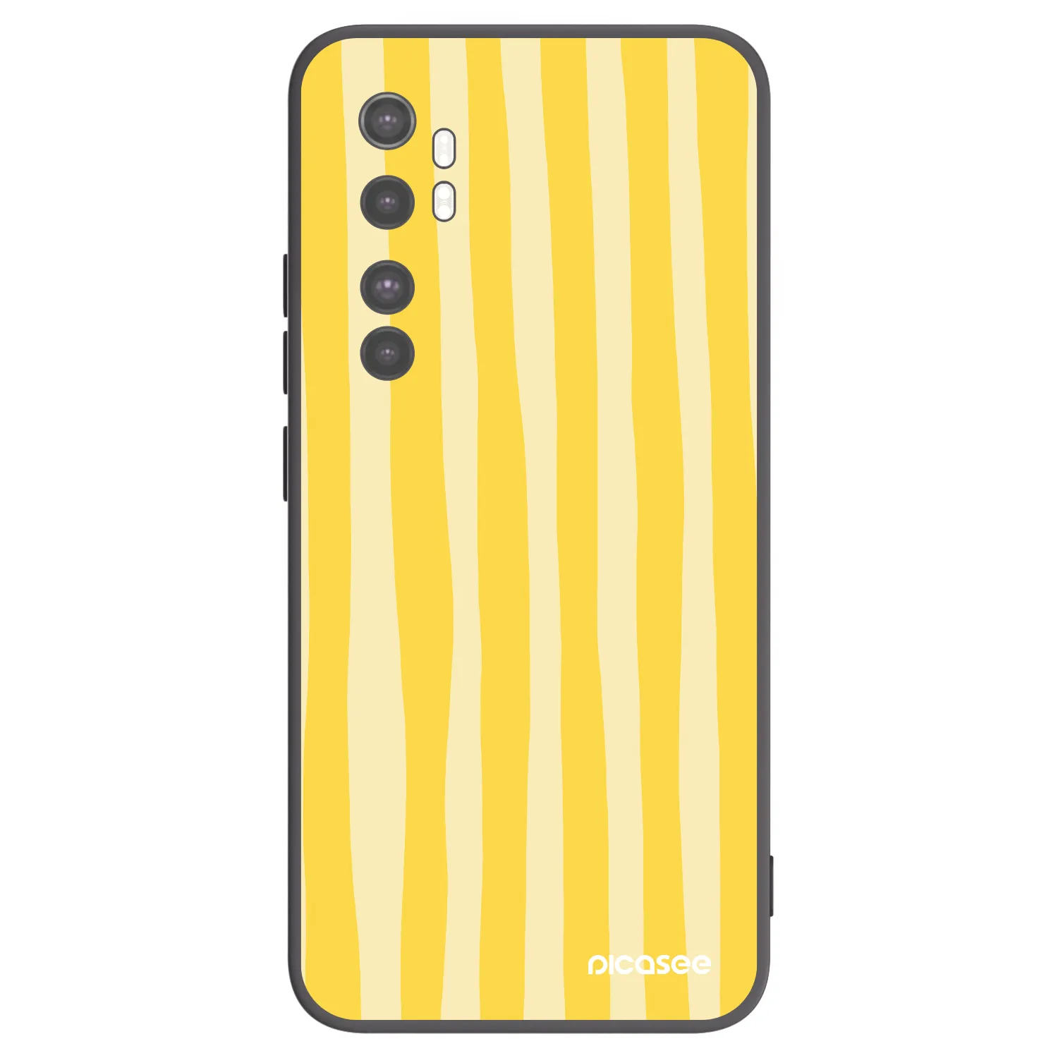 Picasee fekete szilikon tok az alábbi mobiltelefonokra Xiaomi Mi Note 10 Lite - Lines lemon