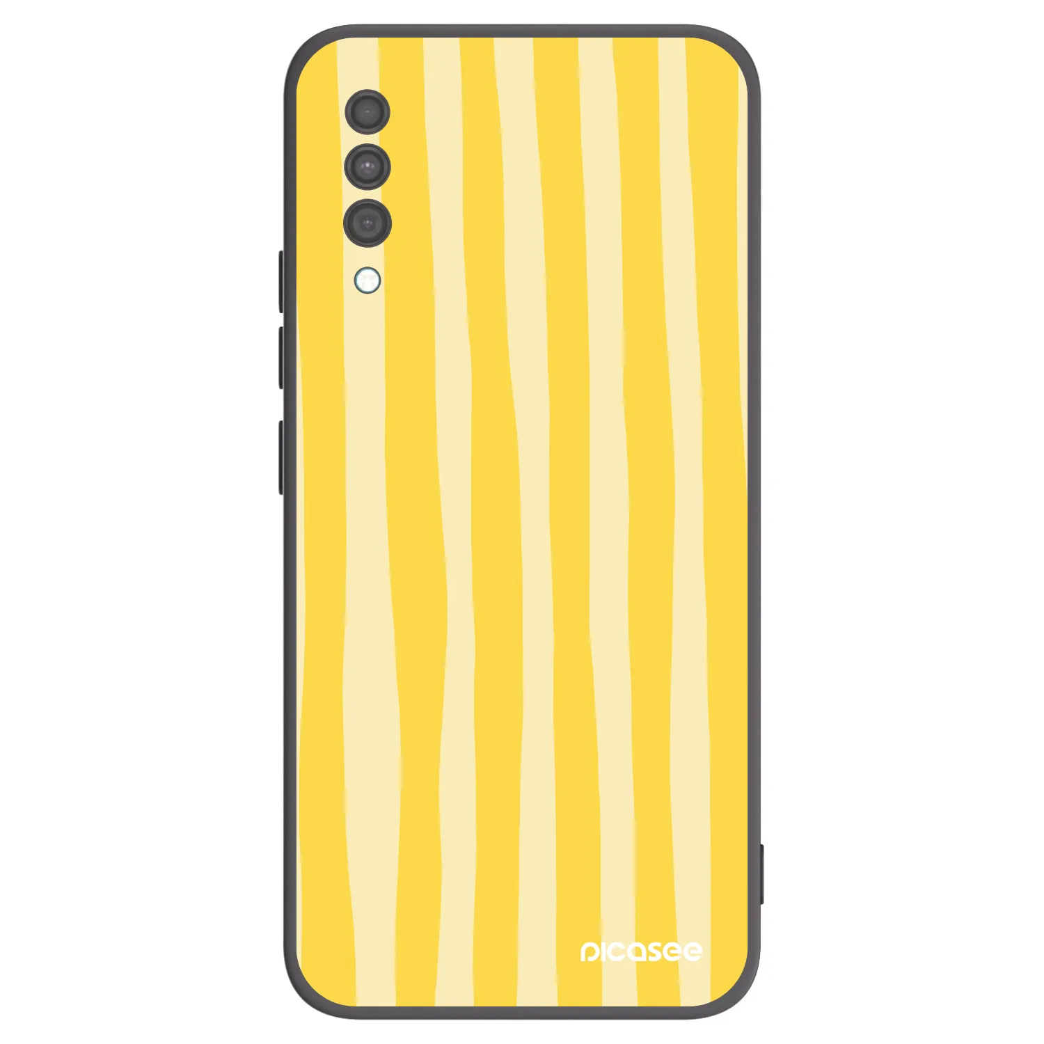 Picasee fekete szilikon tok az alábbi mobiltelefonokra Samsung Galaxy A30s A307F - Lines lemon