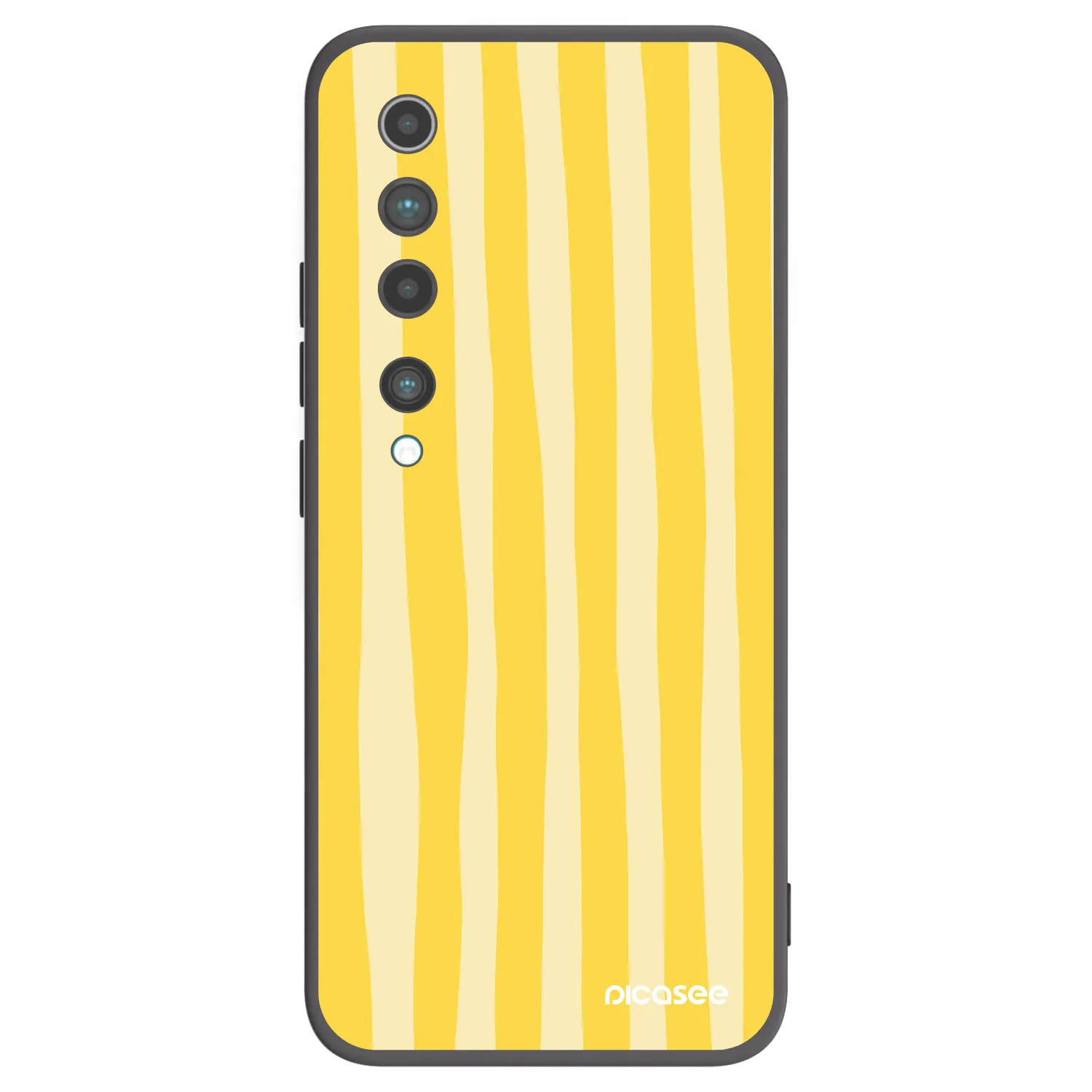 Picasee fekete szilikon tok az alábbi mobiltelefonokra Xiaomi Mi 10 - Lines lemon