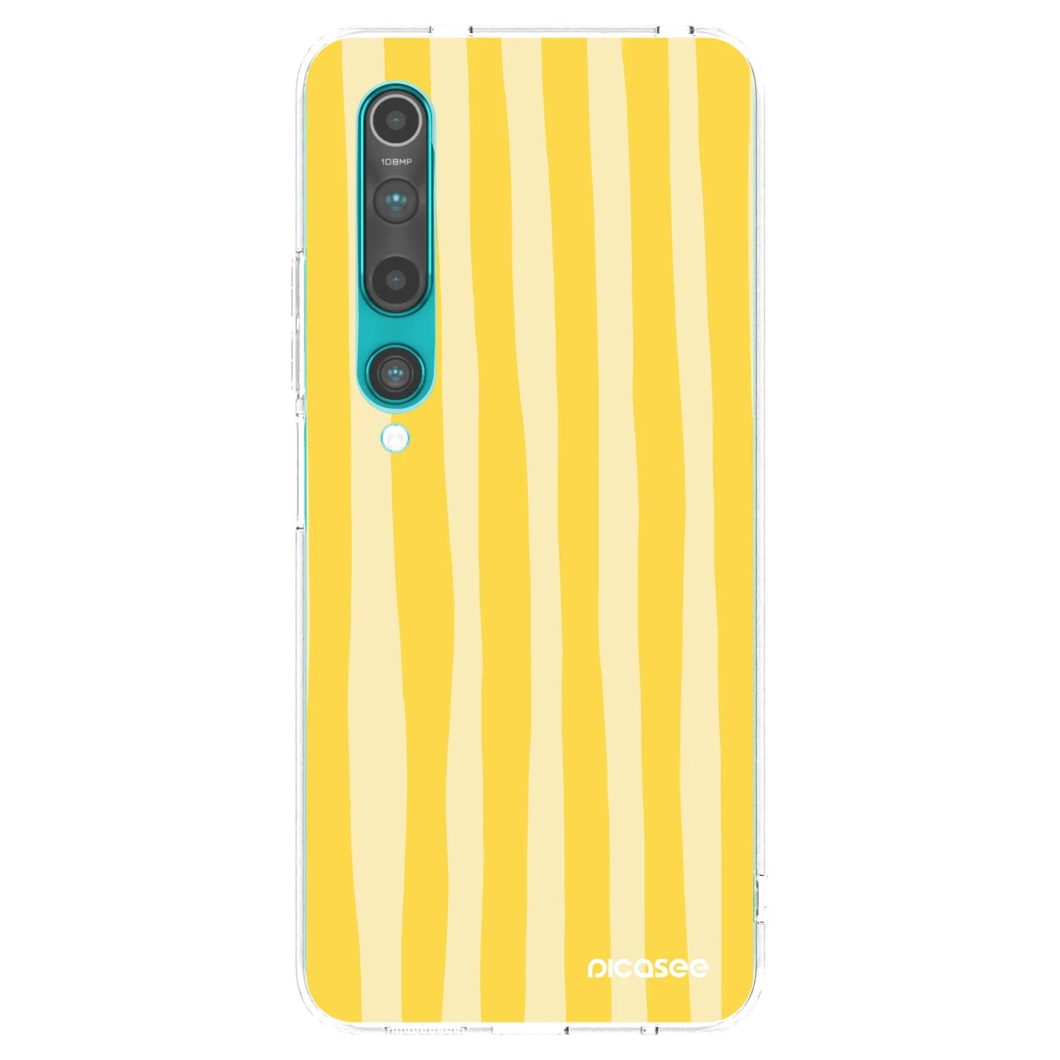 Picasee átlátszó szilikon tok az alábbi mobiltelefonokra Xiaomi Mi 10 - Lines lemon