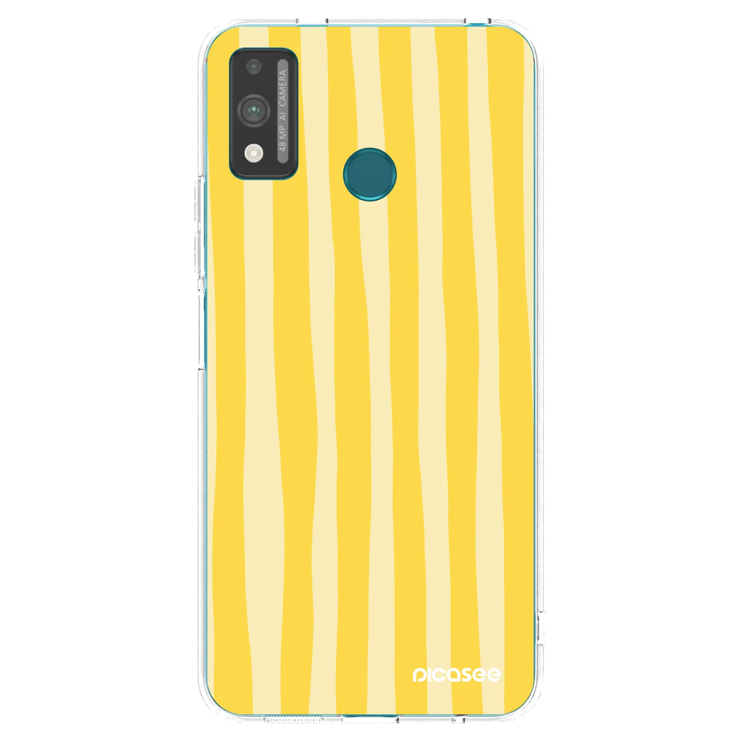 Picasee átlátszó szilikon tok az alábbi mobiltelefonokra Honor 9X Lite - Lines lemon