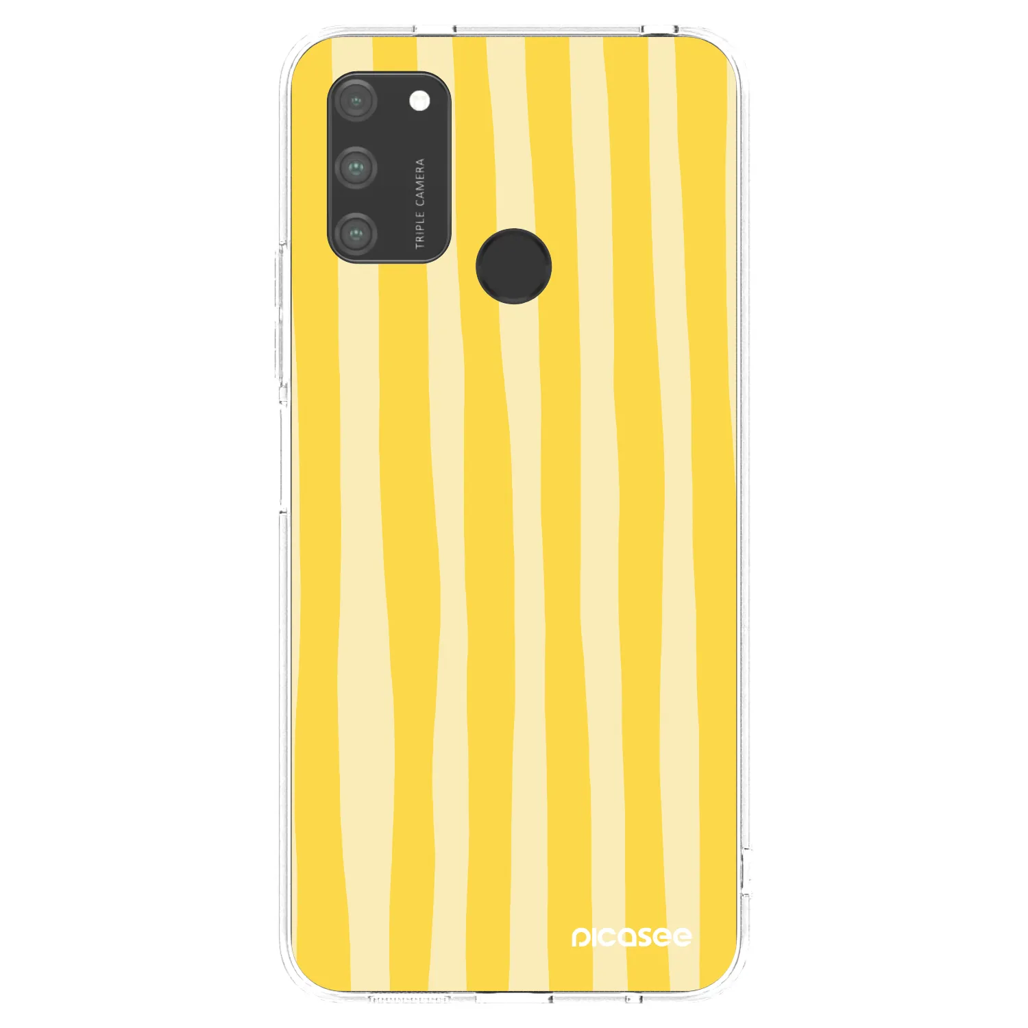 Picasee átlátszó szilikon tok az alábbi mobiltelefonokra Honor 9A - Lines lemon