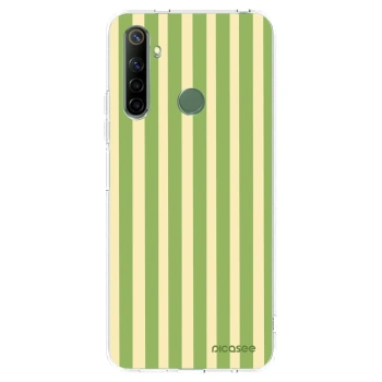 Picasee átlátszó szilikon tok az alábbi mobiltelefonokra Realme 6i - Lines Matcha