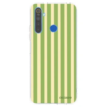 Picasee átlátszó szilikon tok az alábbi mobiltelefonokra Realme 5 - Lines Matcha