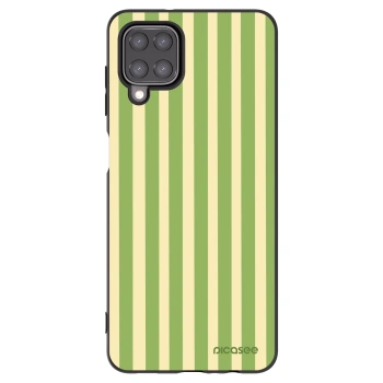 Picasee fekete szilikon tok az alábbi mobiltelefonokra Samsung Galaxy A12 A125F - Lines Matcha