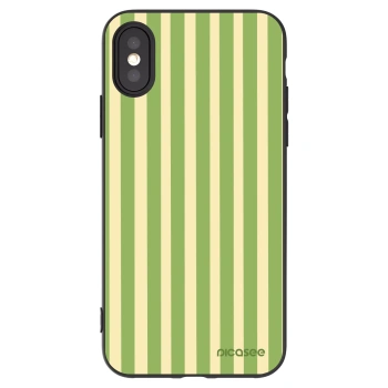 Picasee fekete szilikon tok az alábbi mobiltelefonokra Apple iPhone X/XS - Lines Matcha
