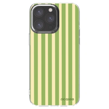 Picasee átlátszó szilikon tok az alábbi mobiltelefonokra Apple iPhone 15 Pro Max - Lines Matcha