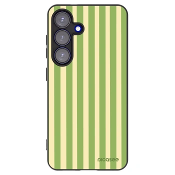 Picasee fekete szilikon tok az alábbi mobiltelefonokra Samsung Galaxy S25 5G - Lines Matcha
