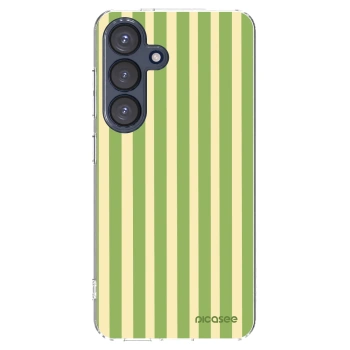Picasee átlátszó szilikon tok az alábbi mobiltelefonokra Samsung Galaxy S25 5G - Lines Matcha