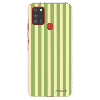 Picasee átlátszó szilikon tok az alábbi mobiltelefonokra Samsung Galaxy A21s - Lines Matcha