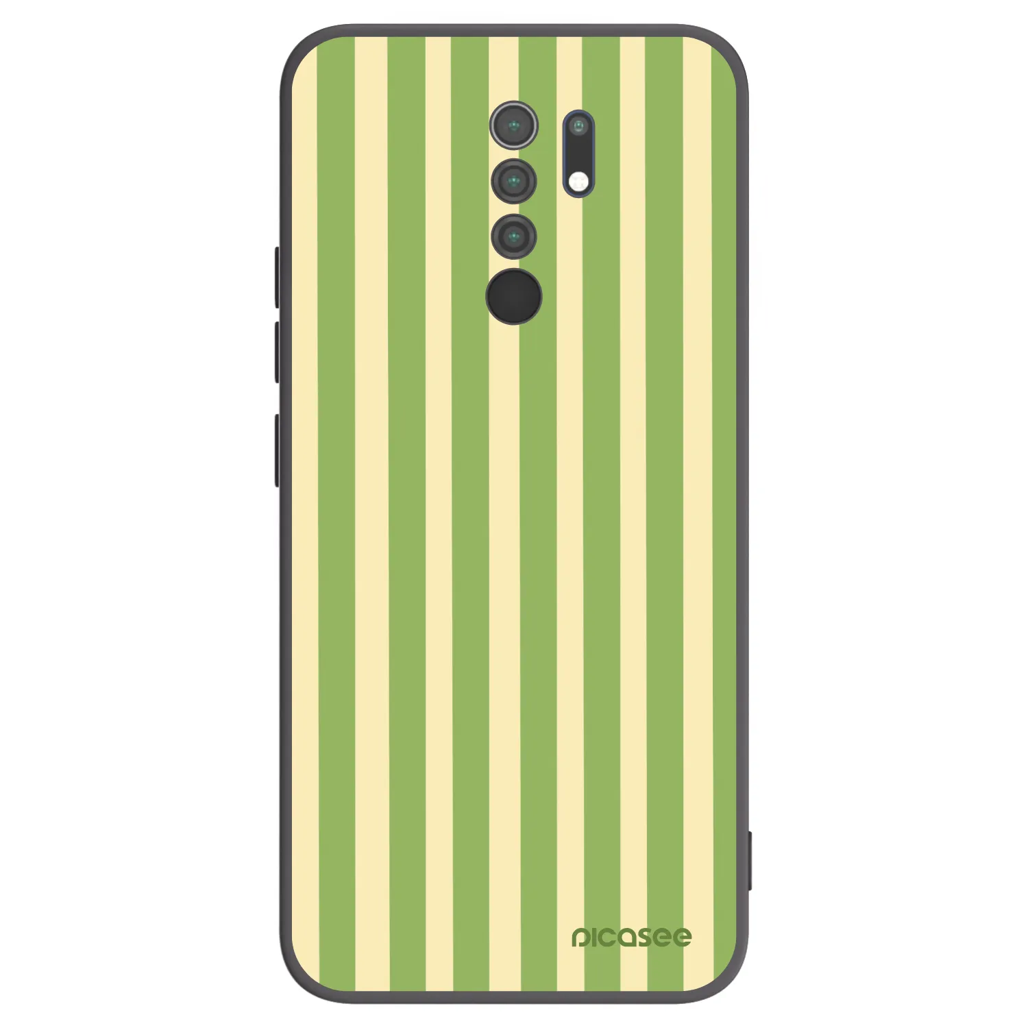 Picasee fekete szilikon tok az alábbi mobiltelefonokra Xiaomi Redmi 9 - Lines Matcha