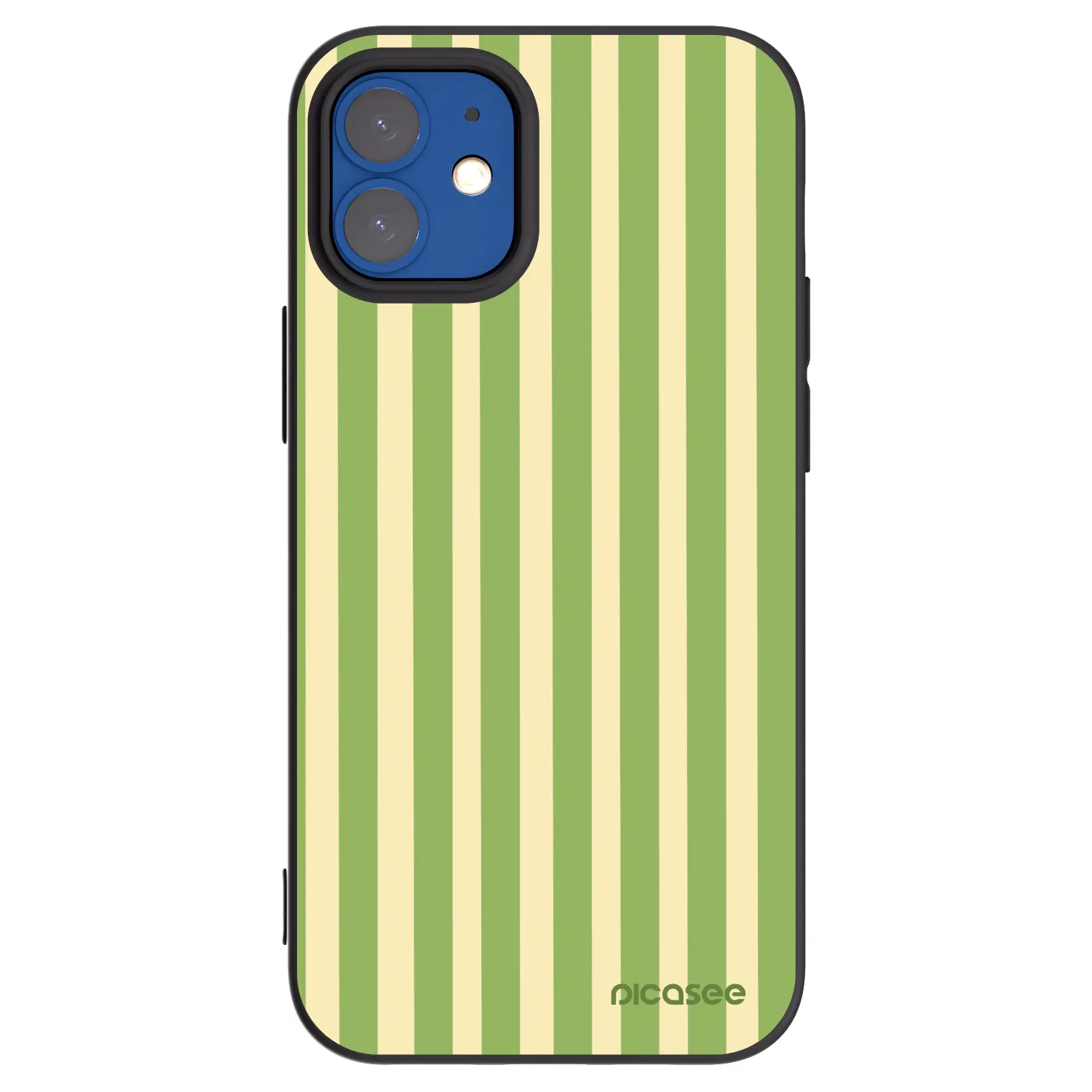 Picasee fekete szilikon tok az alábbi mobiltelefonokra Apple iPhone 12 mini - Lines Matcha