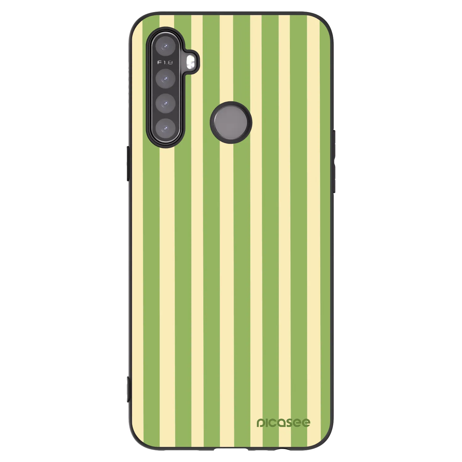 Picasee fekete szilikon tok az alábbi mobiltelefonokra Realme 6i - Lines Matcha