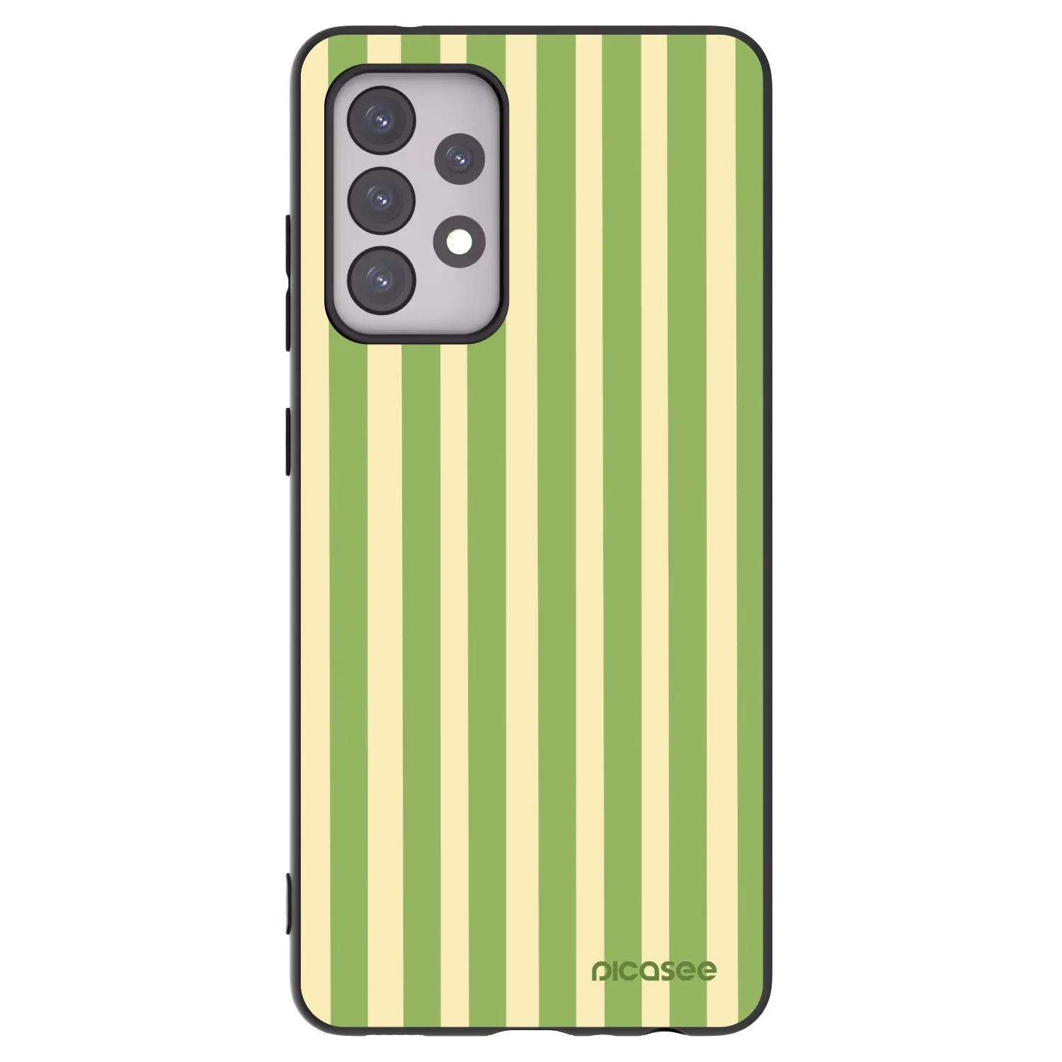 Picasee fekete szilikon tok az alábbi mobiltelefonokra Samsung Galaxy A52 5G A525F - Lines Matcha