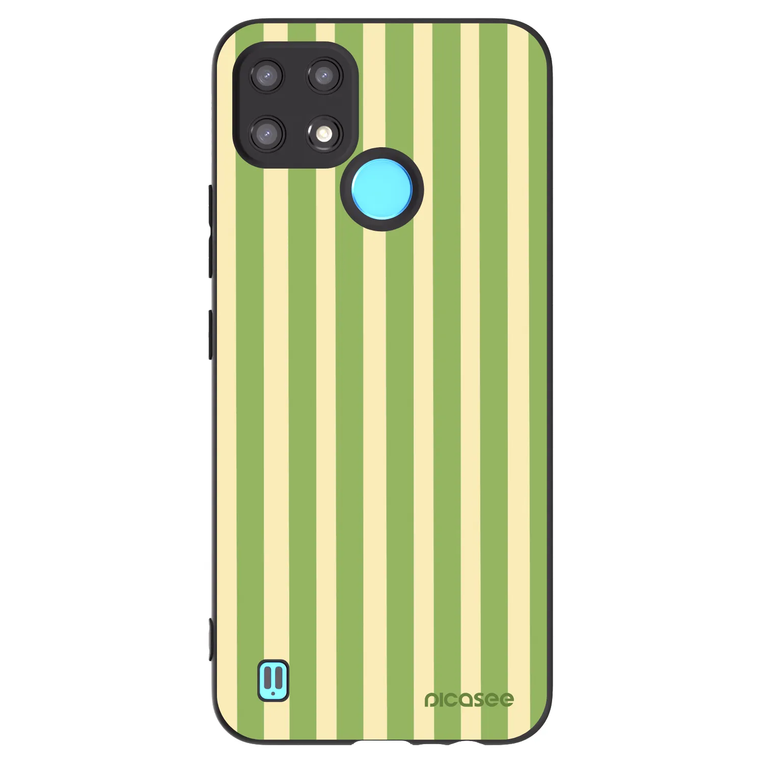 Picasee fekete szilikon tok az alábbi mobiltelefonokra Realme C21 - Lines Matcha