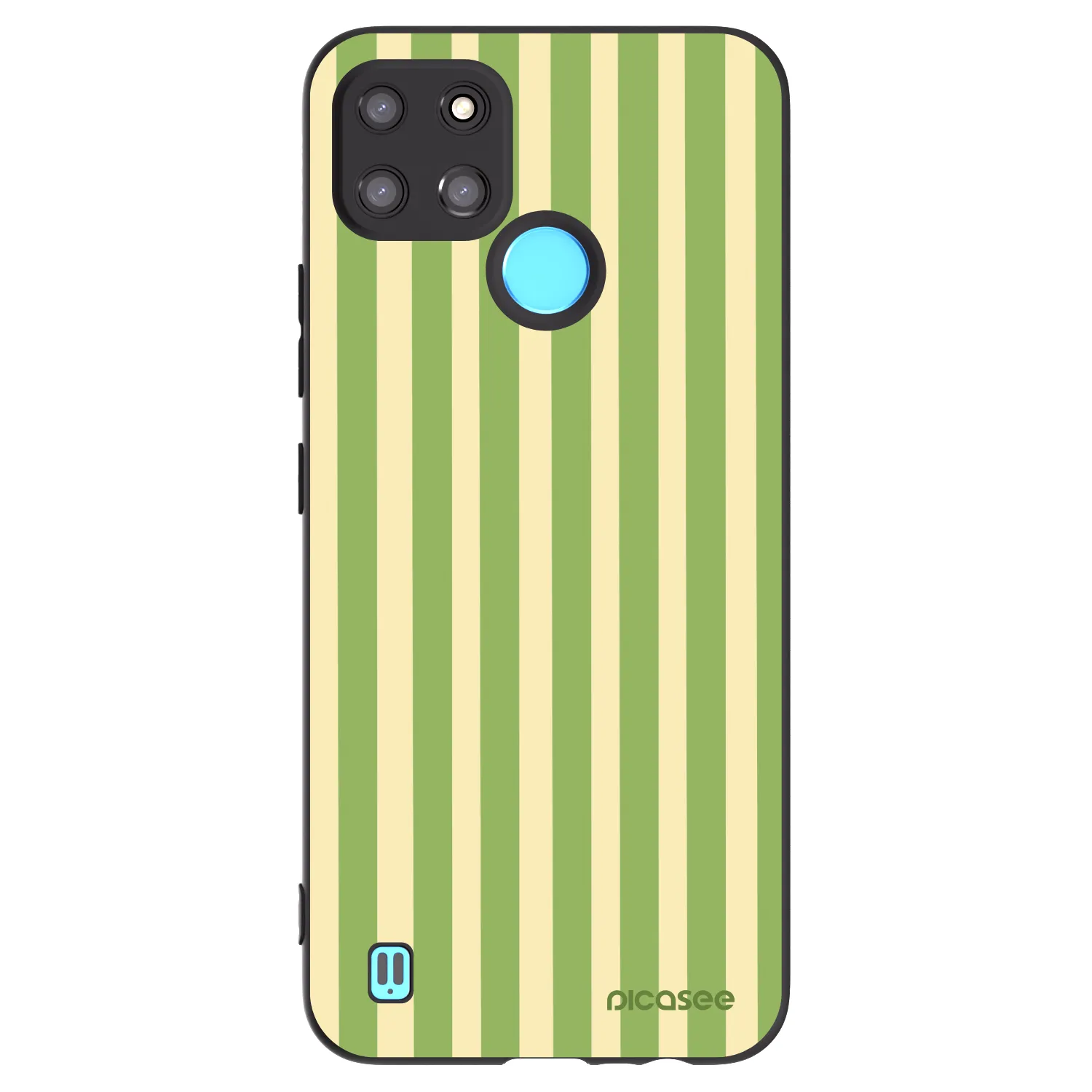 Picasee fekete szilikon tok az alábbi mobiltelefonokra Realme C21Y - Lines Matcha