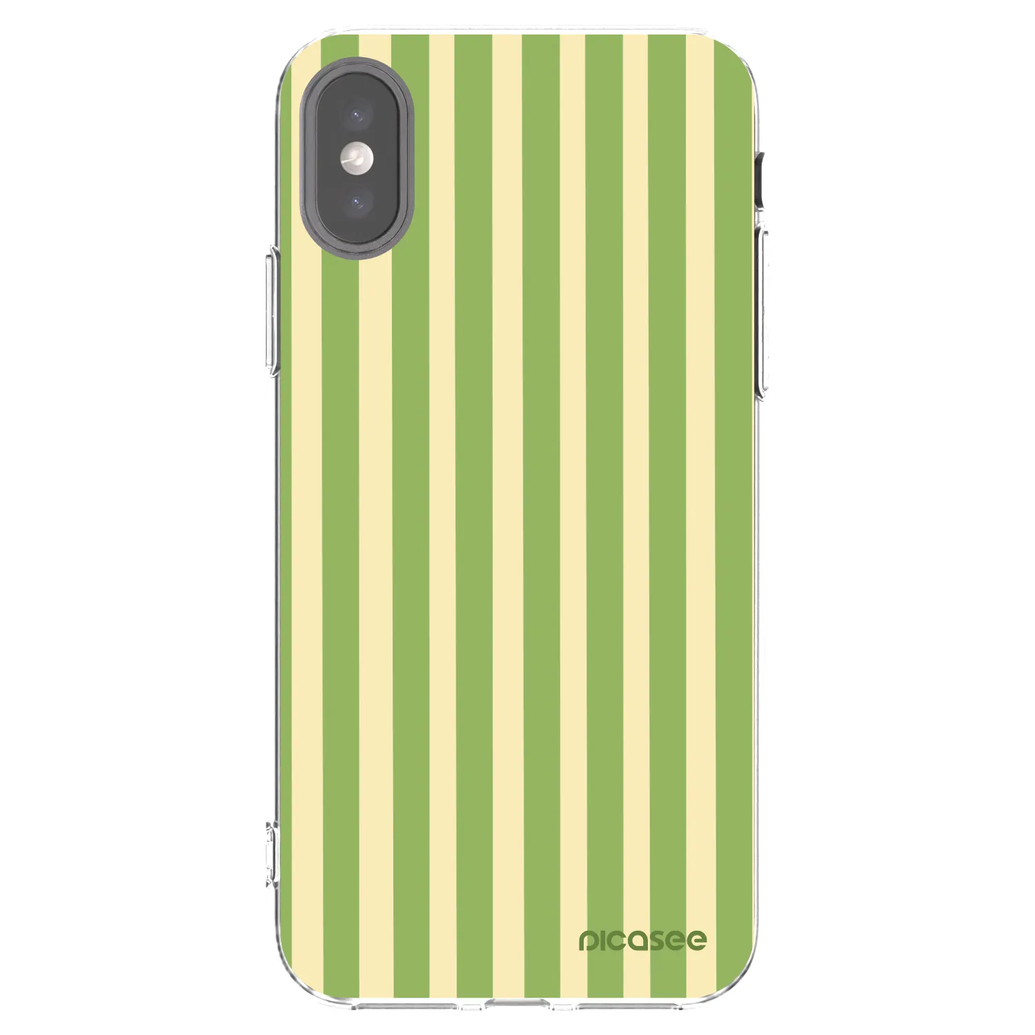 Picasee átlátszó szilikon tok az alábbi mobiltelefonokra Apple iPhone X/XS - Lines Matcha