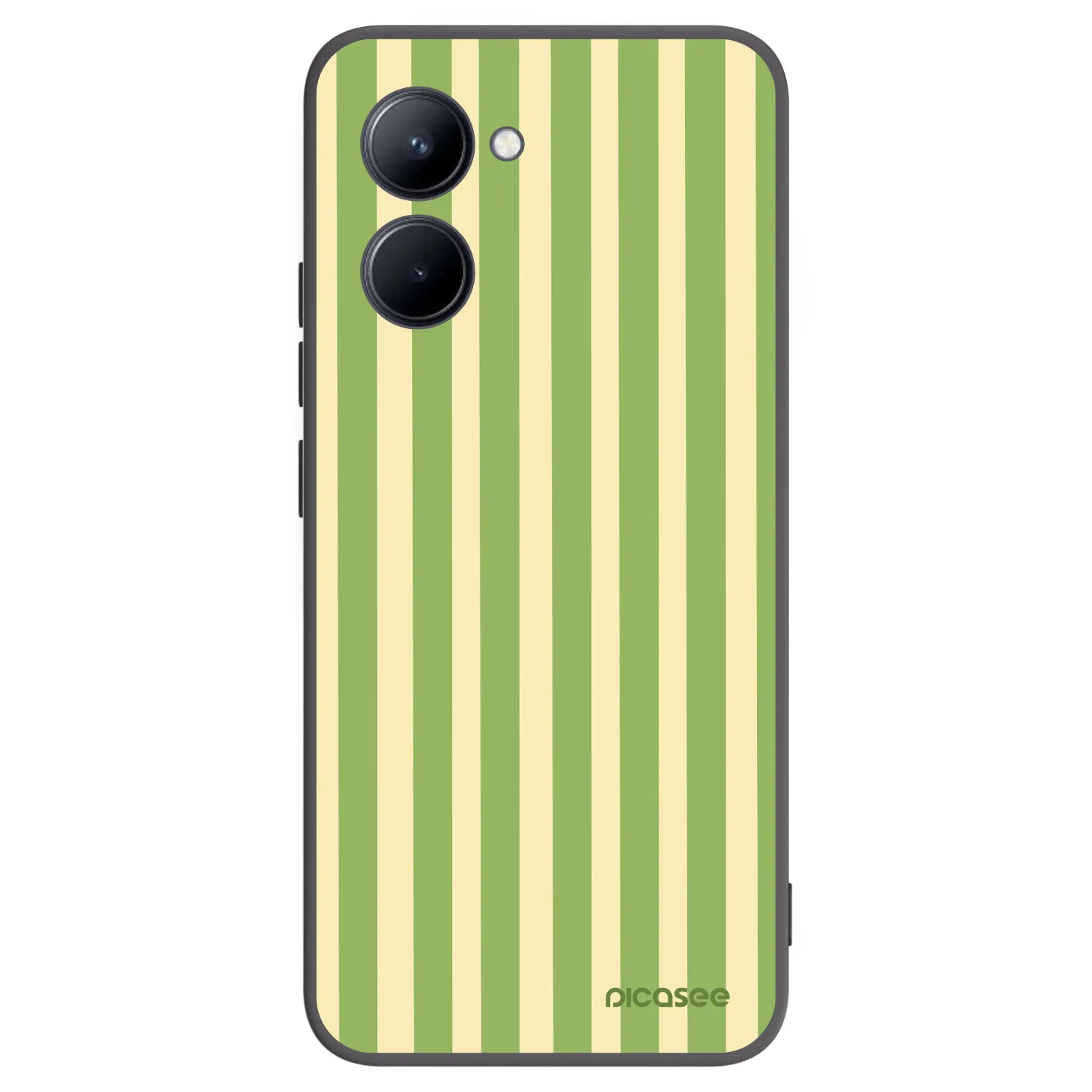 Picasee fekete szilikon tok az alábbi mobiltelefonokra Realme C33 (2023) - Lines Matcha