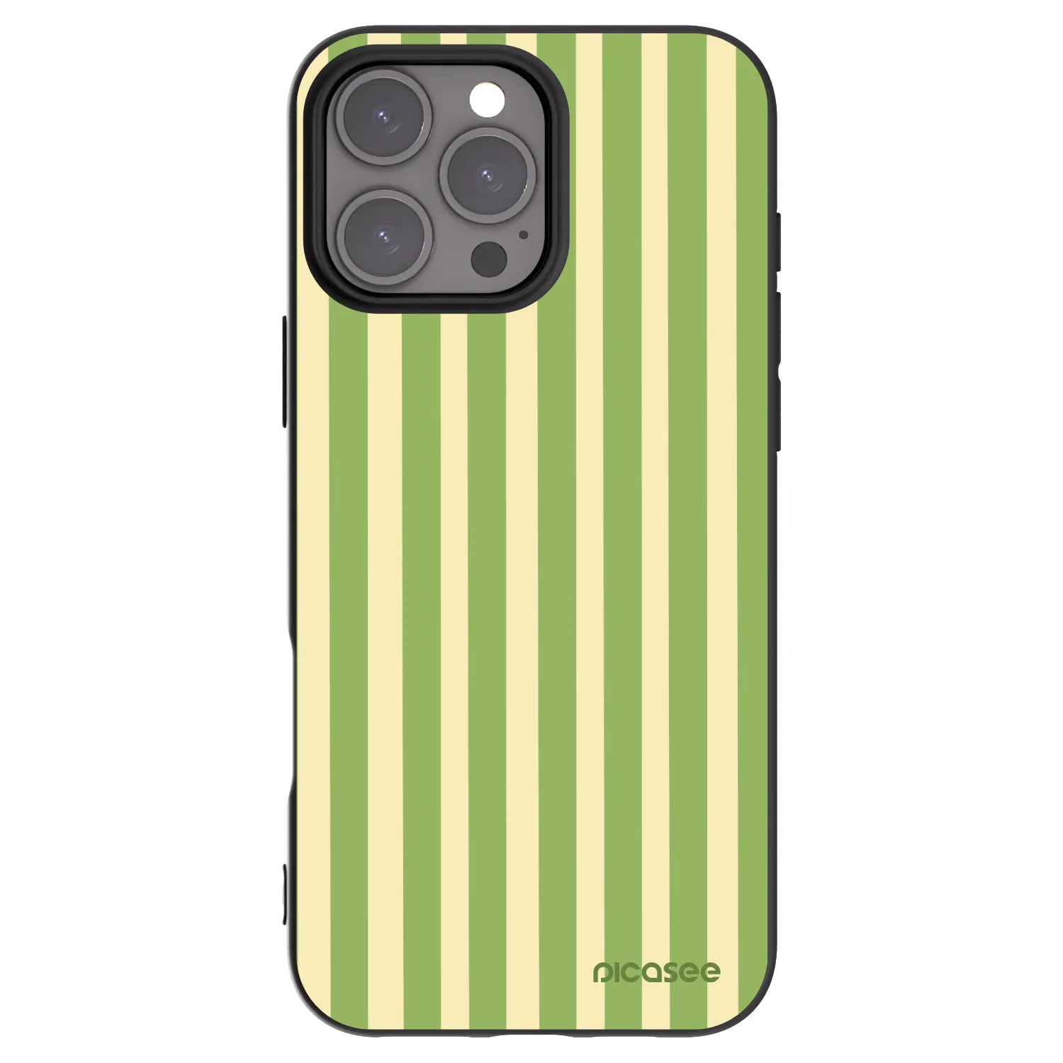 Picasee fekete szilikon tok az alábbi mobiltelefonokra Apple iPhone 16 Pro Max - Lines Matcha