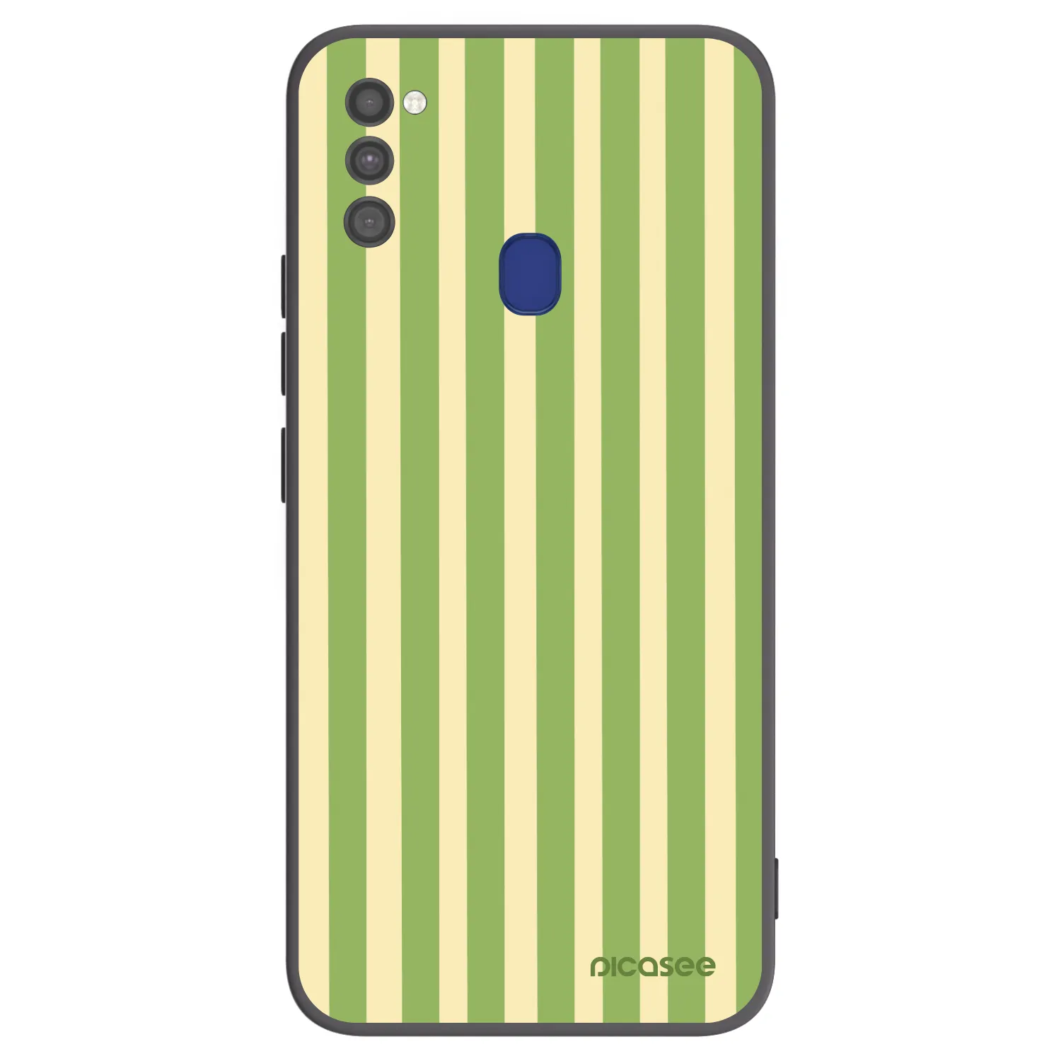 Picasee fekete szilikon tok az alábbi mobiltelefonokra Samsung Galaxy M21 M215F - Lines Matcha