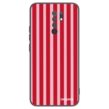 Picasee fekete szilikon tok az alábbi mobiltelefonokra Xiaomi Redmi 9 - Lines red