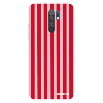 Picasee átlátszó szilikon tok az alábbi mobiltelefonokra Xiaomi Redmi 9 - Lines red