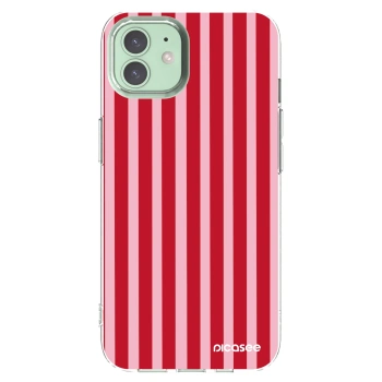 Picasee átlátszó szilikon tok az alábbi mobiltelefonokra Apple iPhone 12 - Lines red