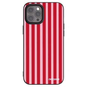 Picasee fekete szilikon tok az alábbi mobiltelefonokra Apple iPhone 12 Pro Max - Lines red