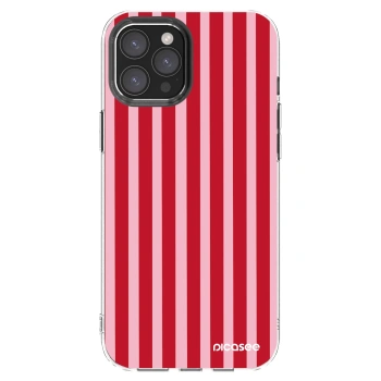 Picasee átlátszó szilikon tok az alábbi mobiltelefonokra Apple iPhone 12 Pro Max - Lines red