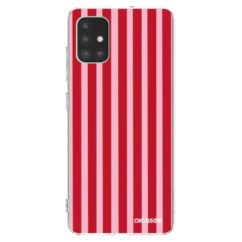 Picasee átlátszó szilikon tok az alábbi mobiltelefonokra Samsung Galaxy M51 M515F - Lines red