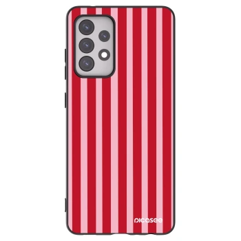 Picasee fekete szilikon tok az alábbi mobiltelefonokra Samsung Galaxy A52 5G A525F - Lines red