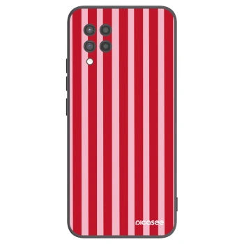Picasee fekete szilikon tok az alábbi mobiltelefonokra Samsung Galaxy A42 A426B - Lines red