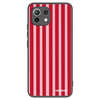 Picasee fekete szilikon tok az alábbi mobiltelefonokra Xiaomi Mi 11 Lite - Lines red