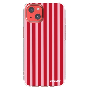 Picasee átlátszó szilikon tok az alábbi mobiltelefonokra Apple iPhone 13 - Lines red