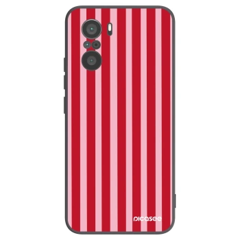 Picasee fekete szilikon tok az alábbi mobiltelefonokra Xiaomi Poco F3 - Lines red