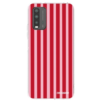 Picasee átlátszó szilikon tok az alábbi mobiltelefonokra Xiaomi Redmi 9T - Lines red