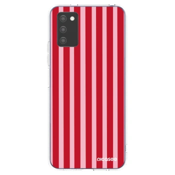 Picasee átlátszó szilikon tok az alábbi mobiltelefonokra Samsung Galaxy A02s A025G - Lines red