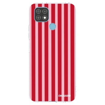 Picasee átlátszó szilikon tok az alábbi mobiltelefonokra Realme C21 - Lines red