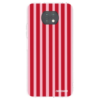 Picasee átlátszó szilikon tok az alábbi mobiltelefonokra Xiaomi Redmi Note 9T - Lines red