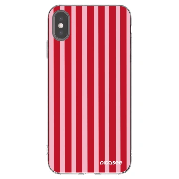 Picasee átlátszó szilikon tok az alábbi mobiltelefonokra Apple iPhone XS Max - Lines red