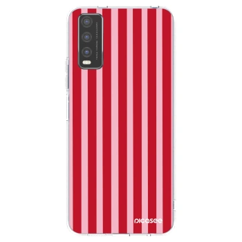 Picasee átlátszó szilikon tok az alábbi mobiltelefonokra Vivo Y20s - Lines red
