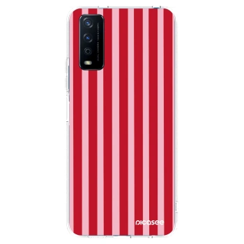 Picasee átlátszó szilikon tok az alábbi mobiltelefonokra Vivo Y11s - Lines red