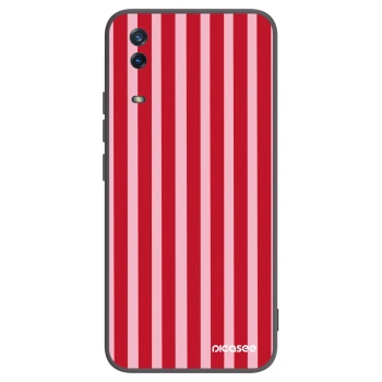 Picasee fekete szilikon tok az alábbi mobiltelefonokra Vivo Y11s - Lines red