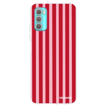Picasee átlátszó szilikon tok az alábbi mobiltelefonokra Motorola Moto G60 - Lines red