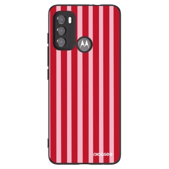 Picasee fekete szilikon tok az alábbi mobiltelefonokra Motorola Moto G60 - Lines red