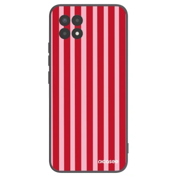 Picasee fekete szilikon tok az alábbi mobiltelefonokra Realme 8i - Lines red